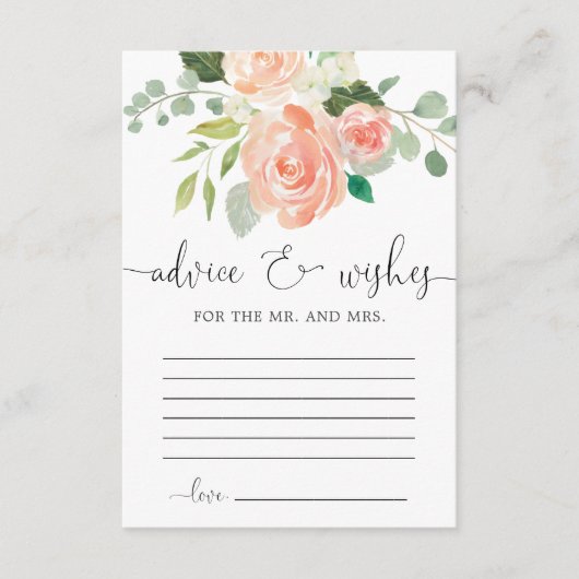 Advice en wenst perzikgrillkaarten informatiekaartje (Voorkant)