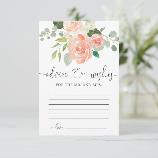 Advice en wenst perzikgrillkaarten informatiekaartje (Staand voorkant)