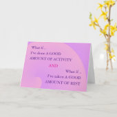 Advice for pacing ME/CFS encouragment card Kaart (Gele Bloem)