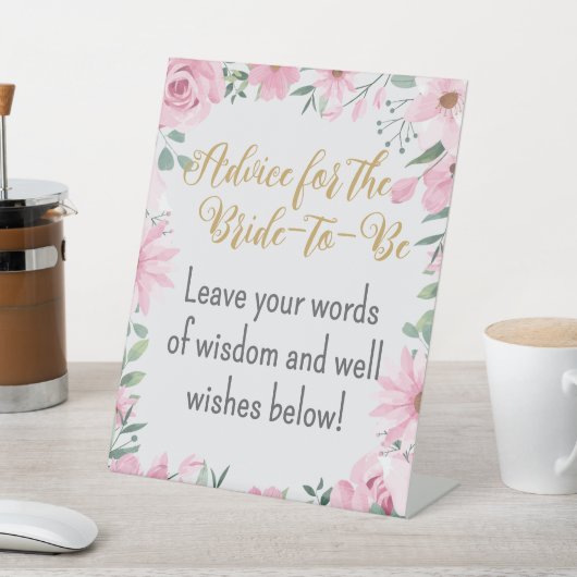 Advice for the Bride Love in Bloom Pedestal Sign Reclamebord Met Voetstuk (Insitu)