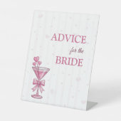 Advice for the Bride Sign | A Tiny Bit Engaged  Reclamebord Met Voetstuk (Voorkant)
