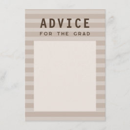 Advice for the Grad Modern Neutral Sporty Stripes Informatiekaartje