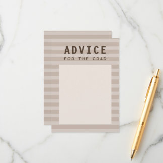 Advice for the Grad Modern Neutral Sporty Stripes Informatiekaartje