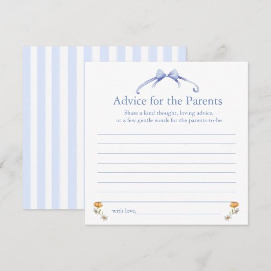 advice for the parents advieskaart (Voorkant / Achterkant)