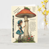 Advice from a Caterpillar Alice in Wonderland Card Kaart (Gele Bloem)