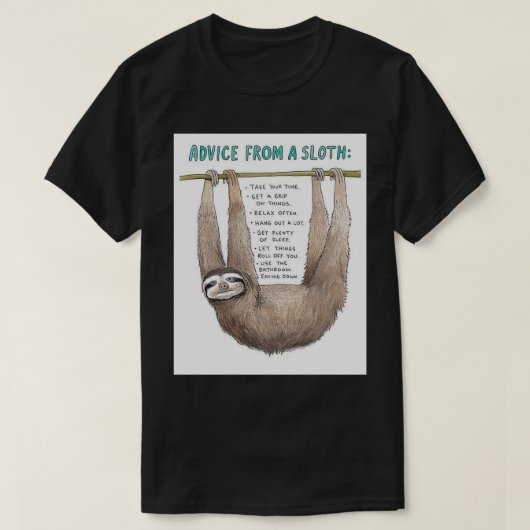 Advice from a sloth art t-shirt (Design voorkant)