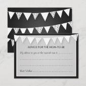 Advice Kaart Baby shower Love Bunting Black (Voorkant / Achterkant)