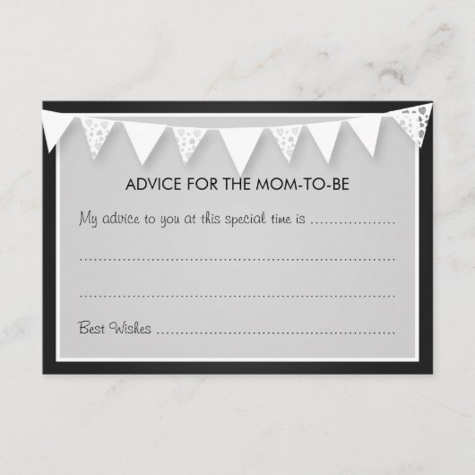 Advice Kaart Baby shower Love Bunting Black (Voorkant)