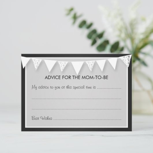 Advice Kaart Baby shower Love Bunting Black (Staand voorkant)