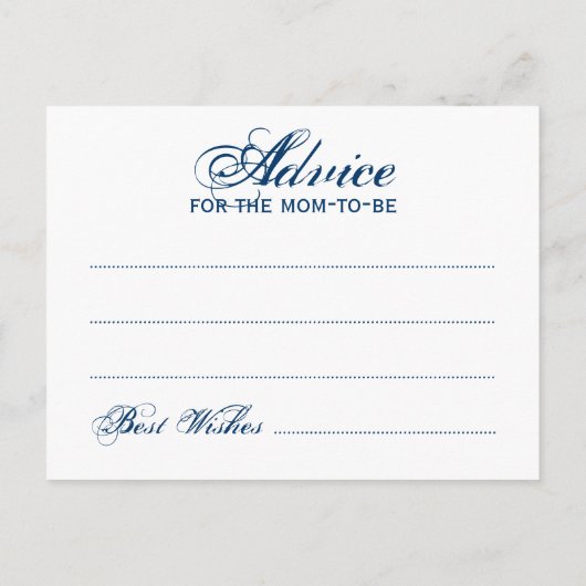 Advice Kaart Baby shower Night Sparkle Blue (Achterkant)