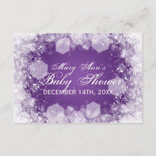 Advice Kaart Baby shower Night Sparkle Paars (Achterkant)