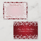 Advice Kaart Baby shower Winter Sparkle Red (Voorkant / Achterkant)
