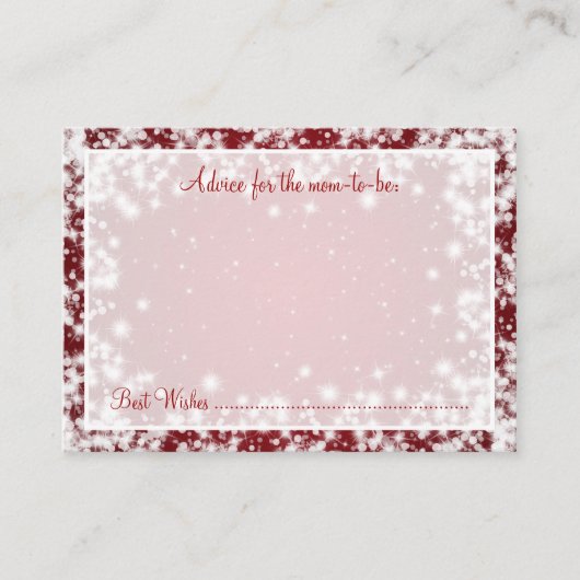 Advice Kaart Baby shower Winter Sparkle Red (Voorkant)
