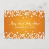 Advice Kaart Baby shower Winter Sparkle Sinaasappe (Achterkant)
