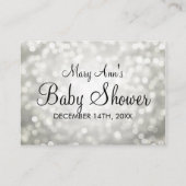 Advice Kaart Baby shower Zilveren Glitter Lichten (Achterkant)