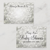 Advice Kaart Baby shower Zilveren Glitter Lichten (Voorkant / Achterkant)