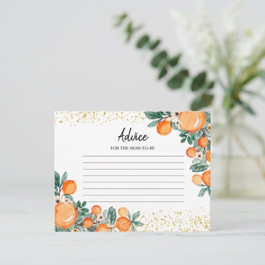 Advice Kaart Citrus Summer Oranje Greenery (Staand voorkant)