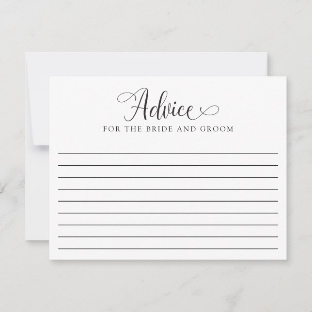 Advice Kaart Elegant Wedding Minimal Script Modern (Voorkant)