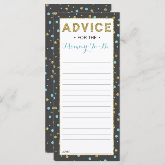 Advice Kaart for Ma-To-Be, Baby shower, 25 pack (Voorkant / Achterkant)