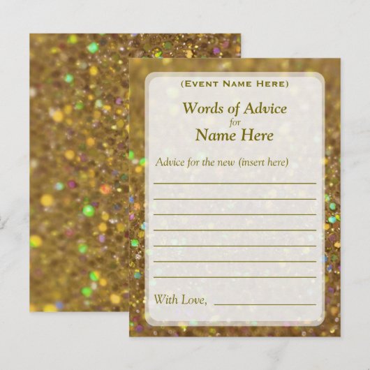 Advice Kaart | Glam Glitter (Voorkant / Achterkant)