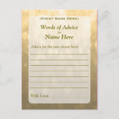Advice Kaart | Gold Bokeh Lights (Voorkant)