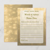 Advice Kaart | Gold Bokeh Lights (Voorkant / Achterkant)
