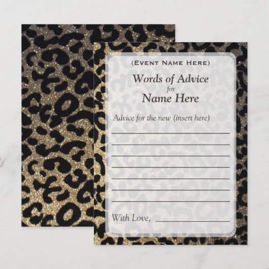 Advice Kaart | Lopard Glitter (Voorkant / Achterkant)