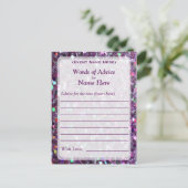 Advice Kaart | Paarse Confetti Glitter (Staand voorkant)