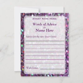 Advice Kaart | Paarse Confetti Glitter
