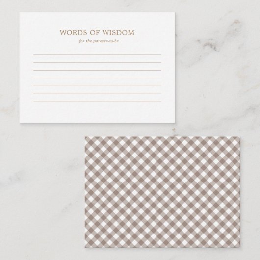 Advice Kaart - Rustic Autumn Herfst Baby shower (Voorkant / Achterkant)