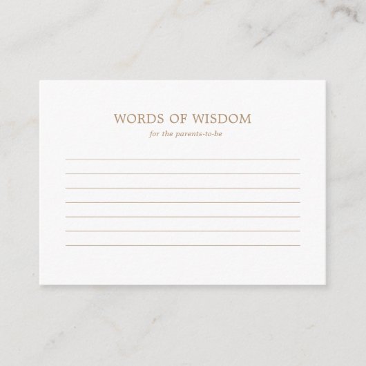 Advice Kaart - Rustic Autumn Herfst Baby shower (Voorkant)