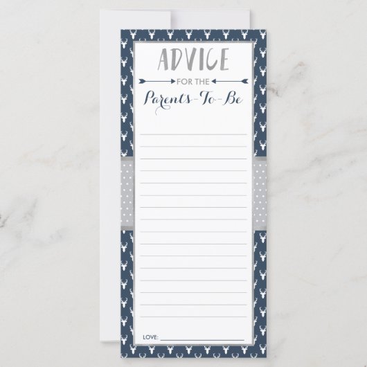 Advice-Kaart voor Baby shower van het bos van de t (Voorkant)
