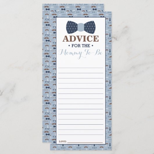 Advice Kaart voor het Baby shower van het kleine M (Voorkant / Achterkant)