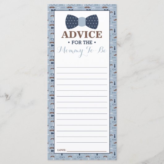Advice Kaart voor het Baby shower van het kleine M (Voorkant)