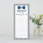 Advice Kaart voor het Baby shower van het kleine M (Staand voorkant)