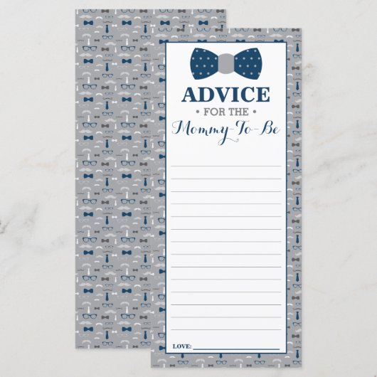 Advice Kaart voor het Baby shower van het kleine M (Voorkant / Achterkant)