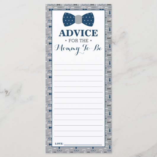 Advice Kaart voor het Baby shower van het kleine M (Voorkant)