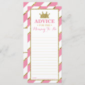 Advice Kaart voor Mam-Te-be, Baby shower, Faux Gol (Voorkant / Achterkant)