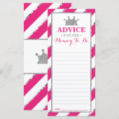 Advice Kaart voor Mam-Te-be, Baby shower Faux Silv (Voorkant / Achterkant)