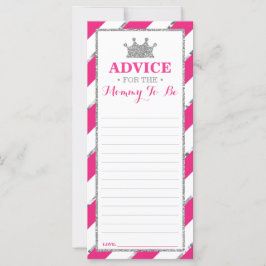 Advice Kaart voor Mam-Te-be, Baby shower Faux Silv