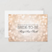 Advice Kaart Vrijgezellenfeest Koper Glitter Licht (Voorkant / Achterkant)