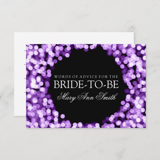 Advice Kaart Vrijgezellenfeest Paarse reserveverli (Voorkant / Achterkant)