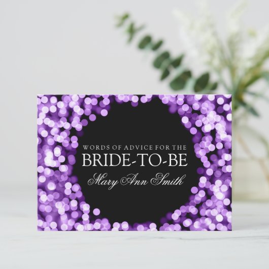 Advice Kaart Vrijgezellenfeest Paarse reserveverli (Staand voorkant)