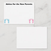 Advice-Kaarten voor de nieuwe ouders Advieskaart (Voorkant / Achterkant)