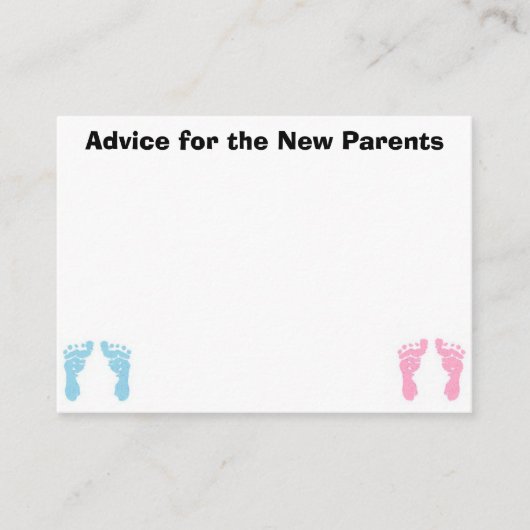 Advice-Kaarten voor de nieuwe ouders Advieskaart (Voorkant)