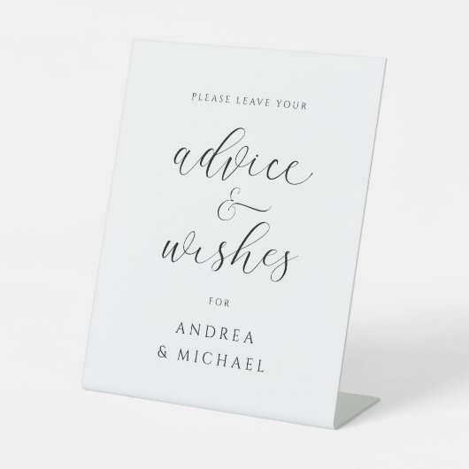 Advice Sign for Elegant Wedding Reclamebord Met Voetstuk (Voorkant)