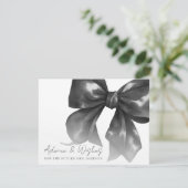 Advice Wishes Black Bow Informatiekaartje (Staand voorkant)