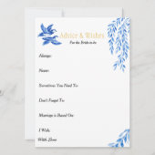 Advice & Wishes  Bridal shower Blue Chinoiserie (Voorkant)