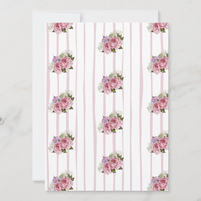 Advice & Wishes  Bridal shower Peony hydrangea (Achterkant)