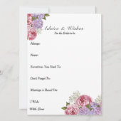 Advice & Wishes  Bridal shower Peony hydrangea (Voorkant)